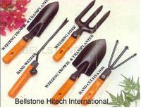 Garden Hand Tools - Steel, Various Sizes , Black Wooden Handles - Set of 5 Essential Gardening Tools