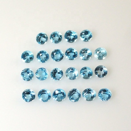 2mm Swiss Blue Topaz Faceted Round Loose Gemstones