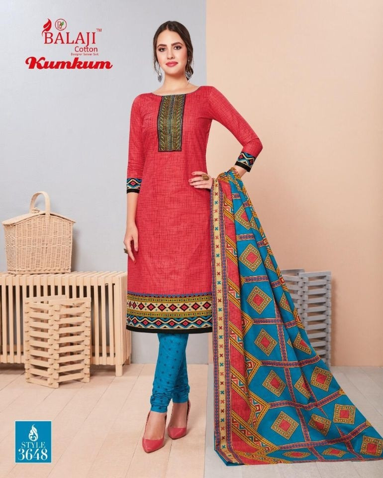 Balaji Kum Kum Vol-22 Printed Cotton Casual Wear Dress Material Catalog