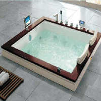 Rectangular Twin Seater Whirlpool Bathtub