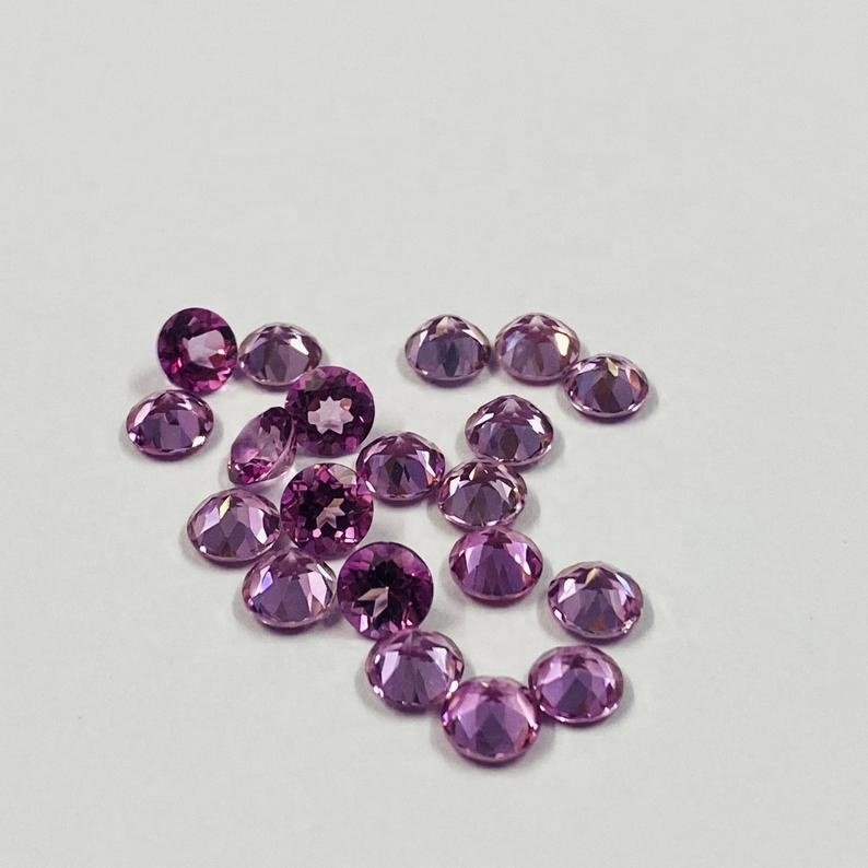 6mm Pink Topaz Faceted Round Loose Gemstones