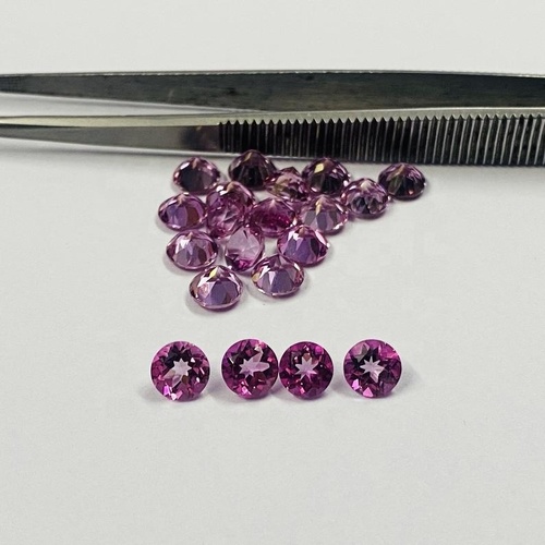 7mm Pink Topaz Faceted Round Loose Gemstones