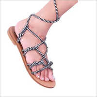 Womens Black Leather Sandals