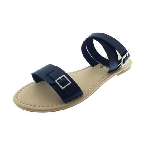 Womens Blue Leather Sandals