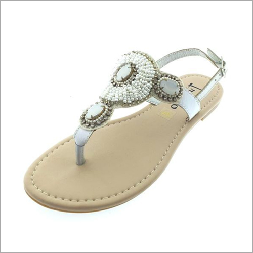 Womens Cream Leather Sandals