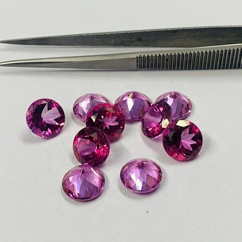 9mm Pink Topaz Faceted Round Loose Gemstones