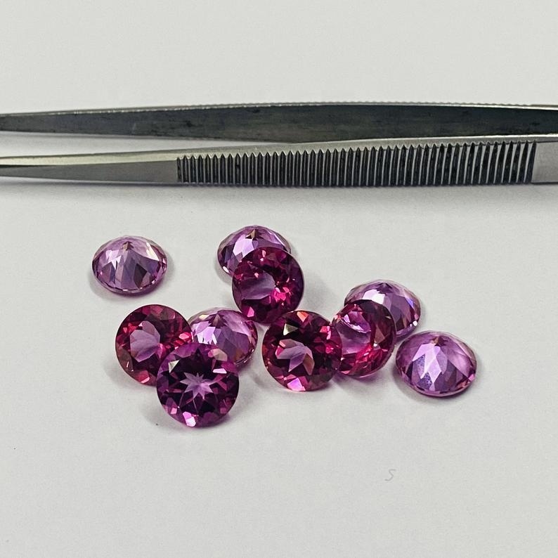 10mm Pink Topaz Faceted Round Loose Gemstones