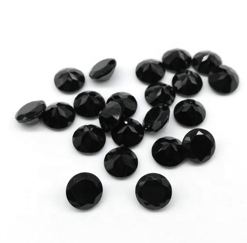 4mm Black Onyx Faceted Round Loose Gemstones