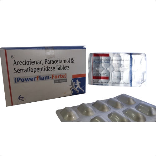 Powerflam Forte - ACECLOFENAC + PARACETAMOL + SERRATIOPEPTIDASE Tablets