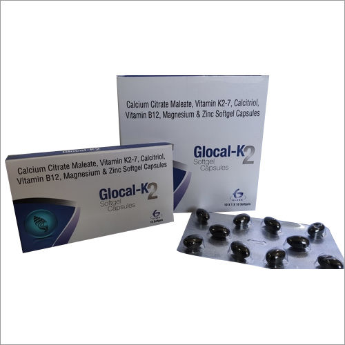 Glocal K2-Vitamin K2-7,Calcitriol,B12,Calcium Citrate Maleate,Magnesium & Zinc Softgel Capsules Ingredients: Vitamin K2-7