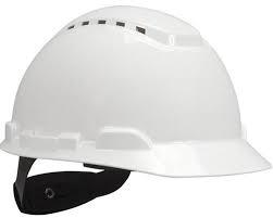 3m H-701v Safety Helmet, Vented White 4-point Ratchet Suspension