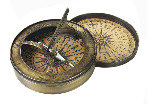 Antique Sundial Compass with Lid 3 Inch Collectible Compass