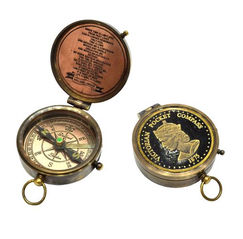 1.75 Classic Pocket Antique Style Camping Brass Compass