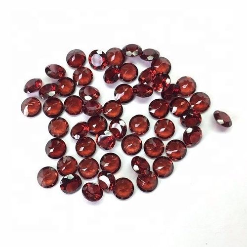 5mm Red Mozambique Garnet Faceted Round Loose Gemstones