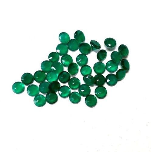 5mm Green Onyx Faceted Round Loose Gemstones