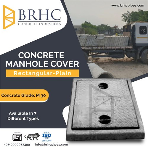 Rectangular Plain Concrete Manhole Cover