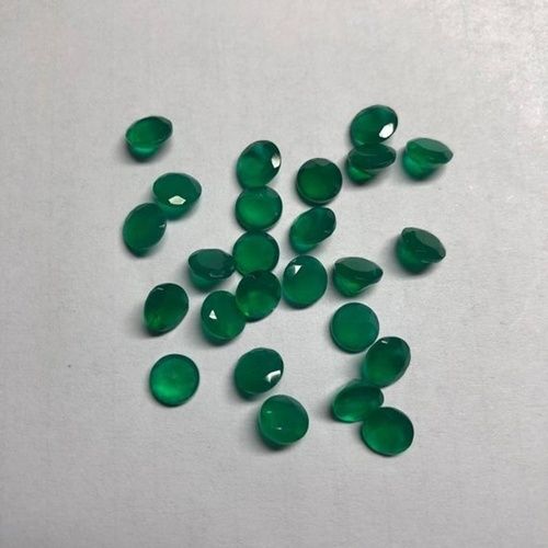 7mm Green Onyx Faceted Round Loose Gemstones