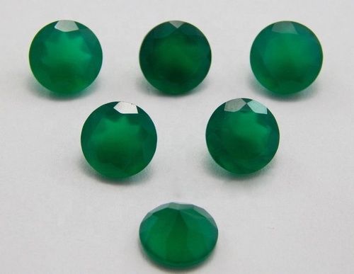 8mm Green Onyx Faceted Round Loose Gemstones