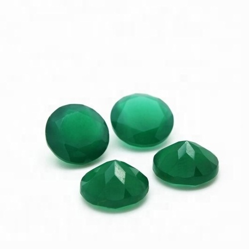 9mm Green Onyx Faceted Round Loose Gemstones