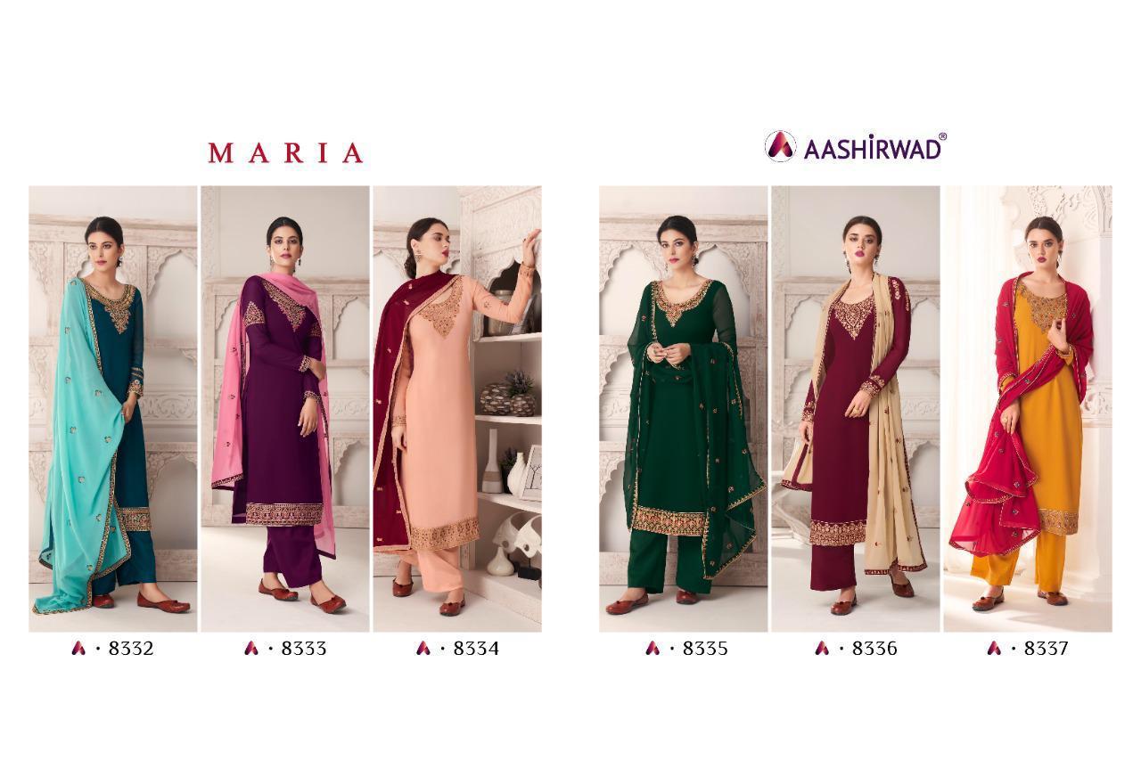 Aashirwad Creation Maria Georgette Designer Salwar Suit Catalog