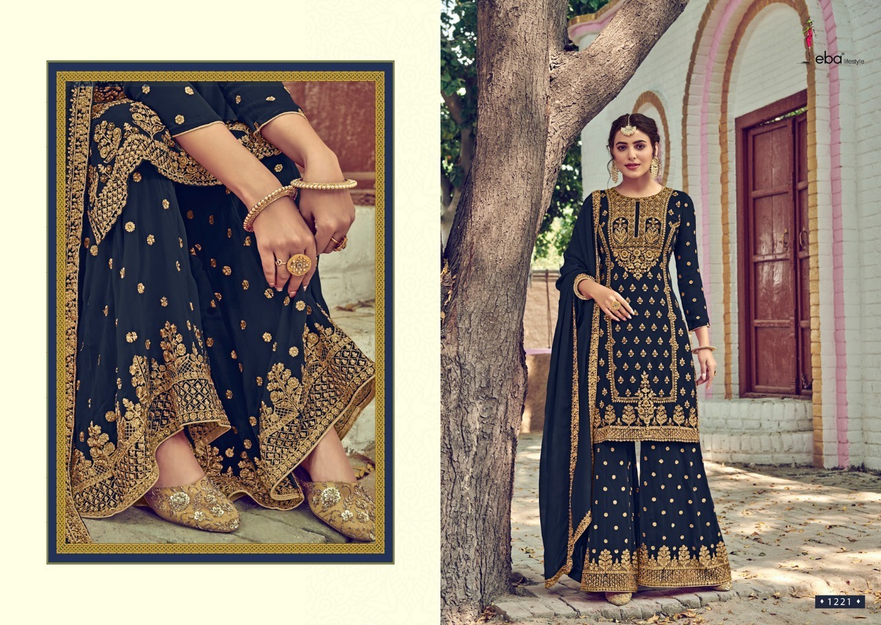 Eba Lifestyle Rose Gold Embroidery Designer Salwar Suit Catalog