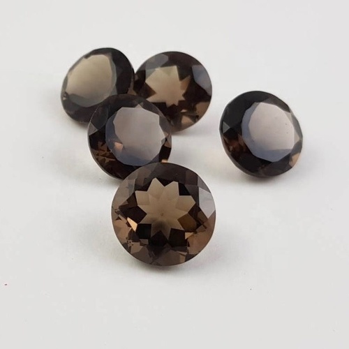 12mm Smoky Quartz Faceted Round Loose Gemstones