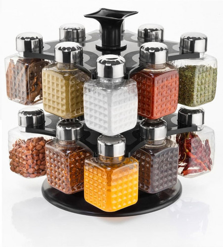 16 PC SQUARE SPICE RACK