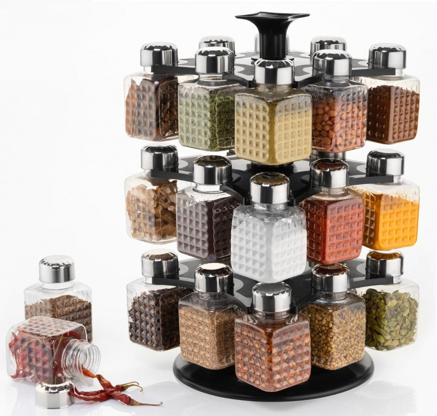 16 PC SQUARE SPICE RACK
