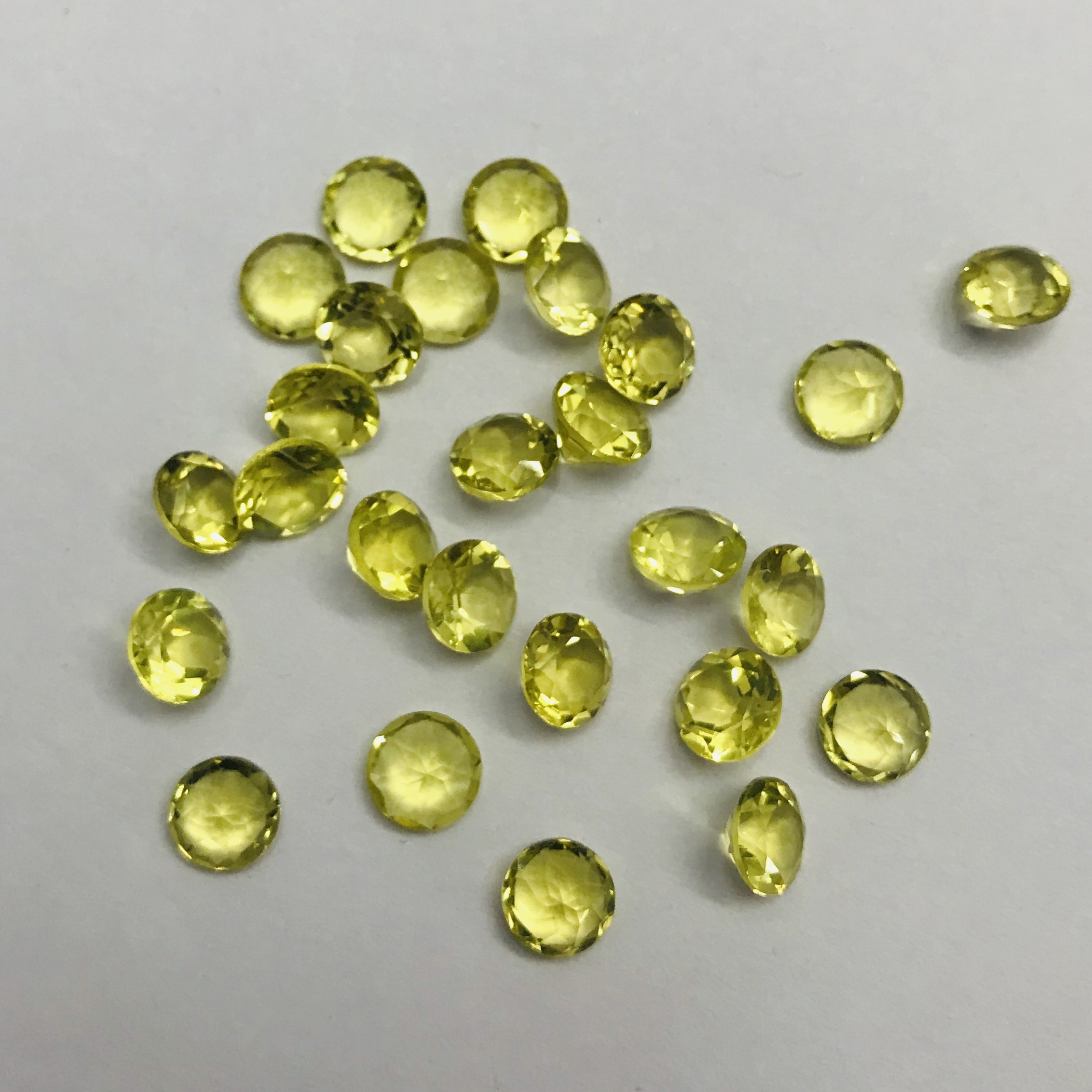 3mm Lemon Quartz Faceted Round Loose Gemstones
