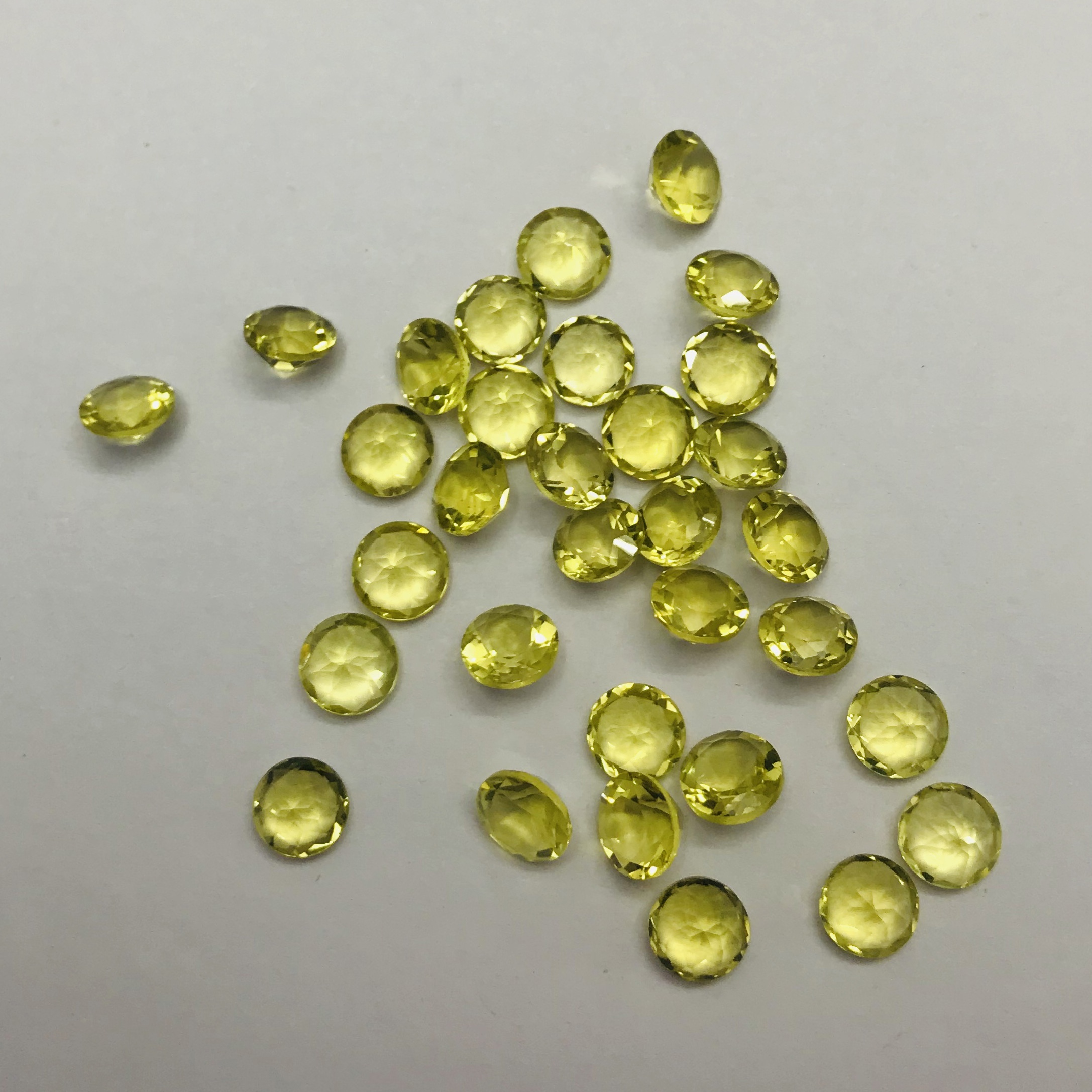 4mm Lemon Quartz Faceted Round Loose Gemstones