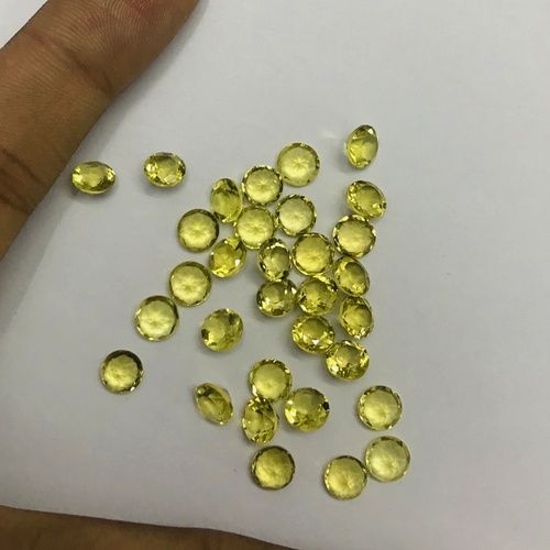 5mm Lemon Quartz Faceted Round Loose Gemstones