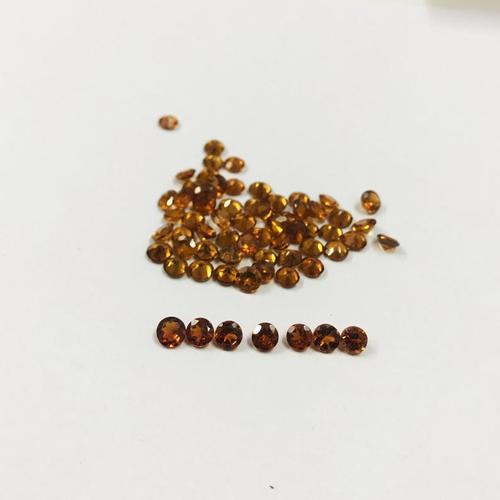 2mm Hessonite Garnet Faceted Round Loose Gemstones