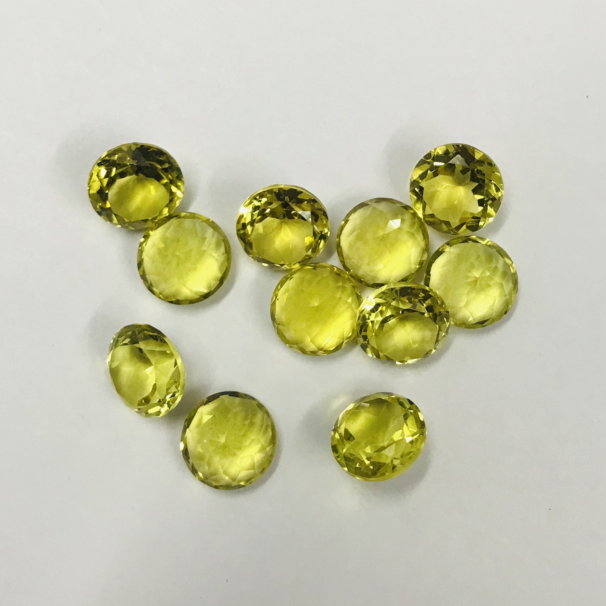8mm Lemon Quartz Faceted Round Loose Gemstones