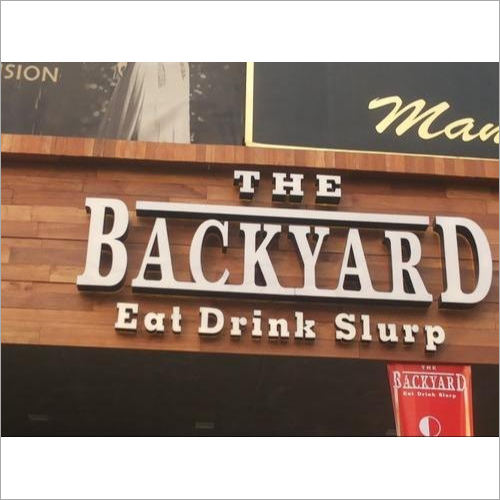 Stainless Steel Letter Sign Board - Customized Size | Round Frame, Ideal for Outdoor Lighting Applications