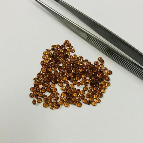 2.5mm Hessonite Garnet Faceted Round Loose Gemstones