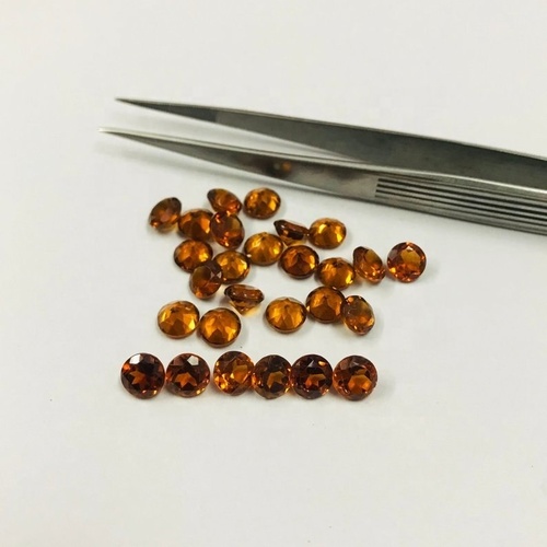 5mm Hessonite Garnet Faceted Round Loose Gemstones