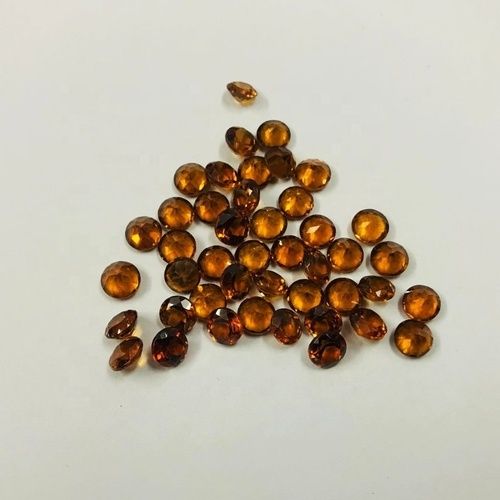 7mm Hessonite Garnet Faceted Round Loose Gemstones