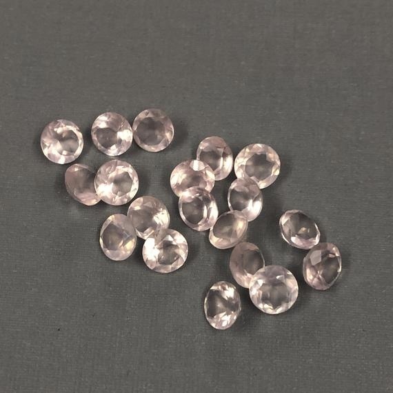 7mm Rose Quartz Faceted Round Loose Gemstones