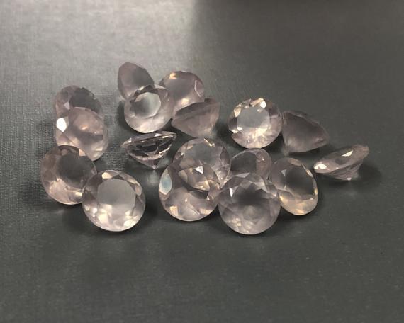 9mm Rose Quartz Faceted Round Loose Gemstones
