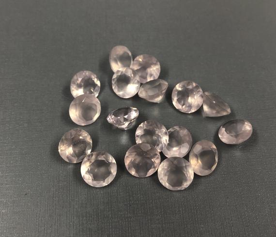 10mm Rose Quartz Faceted Round Loose Gemstones