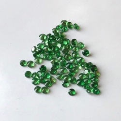 2.25mm Green Garnet Faceted Round Loose Gemstones