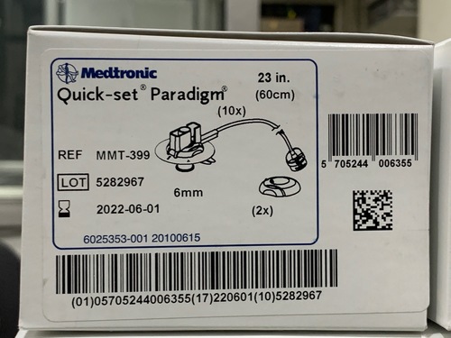 Medtronics Minimed MMT 399 Quickset Paradigm Infusion Sets 6 mm Canula and 23" (60 cm) Tubing