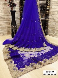 Heavy Net Sarees With Embroidery And Stone Work