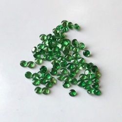 2.5mm Green Garnet Faceted Round Loose Gemstones