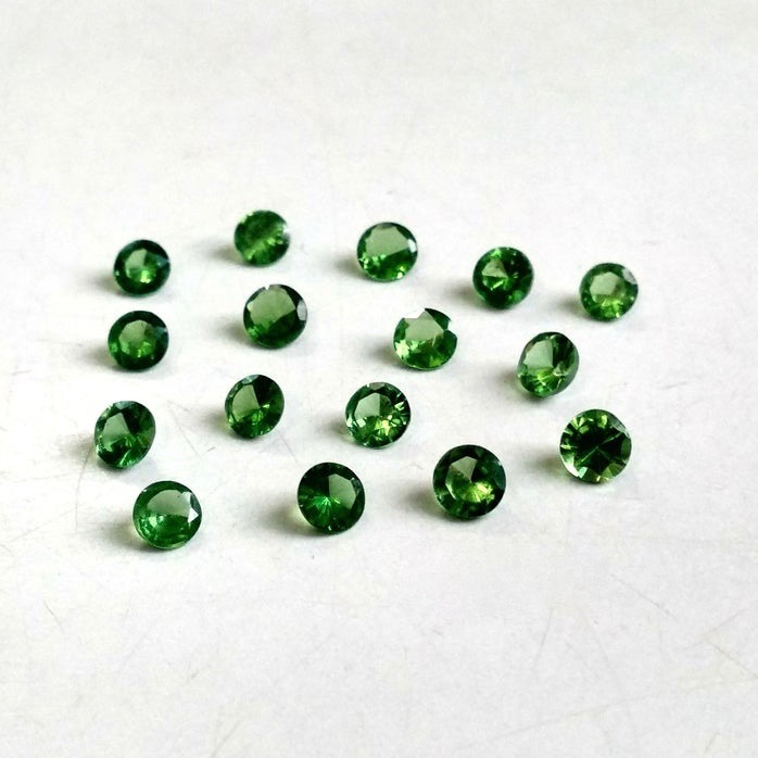 3mm Green Garnet Faceted Round Loose Gemstones