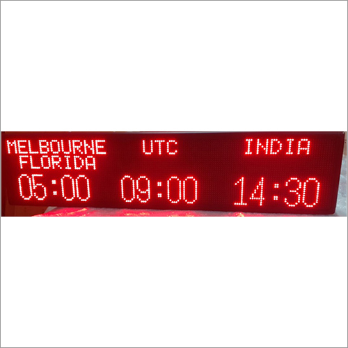 Three Time Zone Horizontal Clock