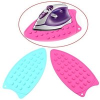 Iron Pad - Silicone Material, 27 X 14 Cm, Assorted Colors | Heat Resistant Up To 220â°c, Mat Finish, Iron-shaped Design For Surface Protection