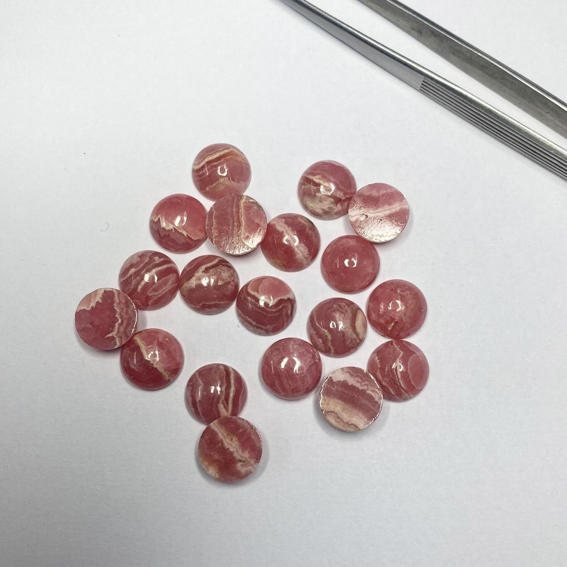 7mm Rhodochrosite Round  Cabochon Loose Gemstones