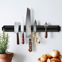 Magnetic Knife Holder - Metal And Magnet, 33 Inches Length, Black Color | Extra-strong Ferrite Magnets, Wall-mounted For Versatile Storage