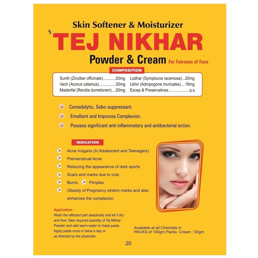 Ayurvedic Powder For Oily Skin - Tej Nikhar Powder